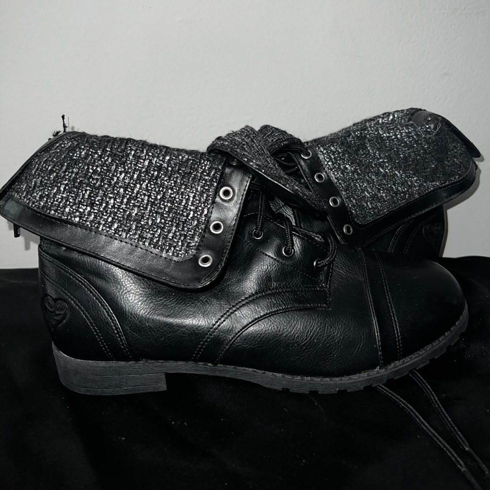 Black Ankle Combat Boots
